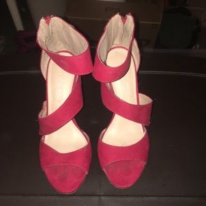 red strap heels